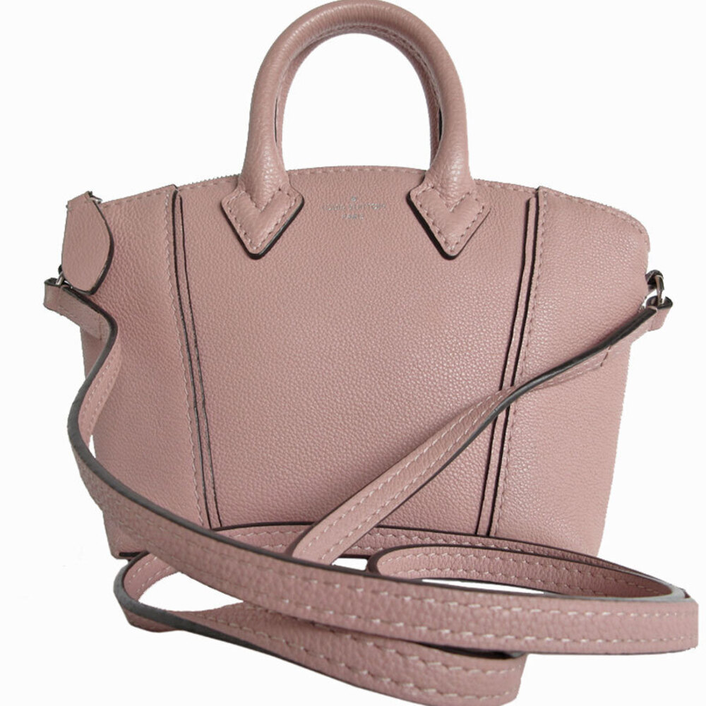 Louis Vuitton 2way Handbag Crossbody Parnassa Lockit Leather Pink Beige Silver